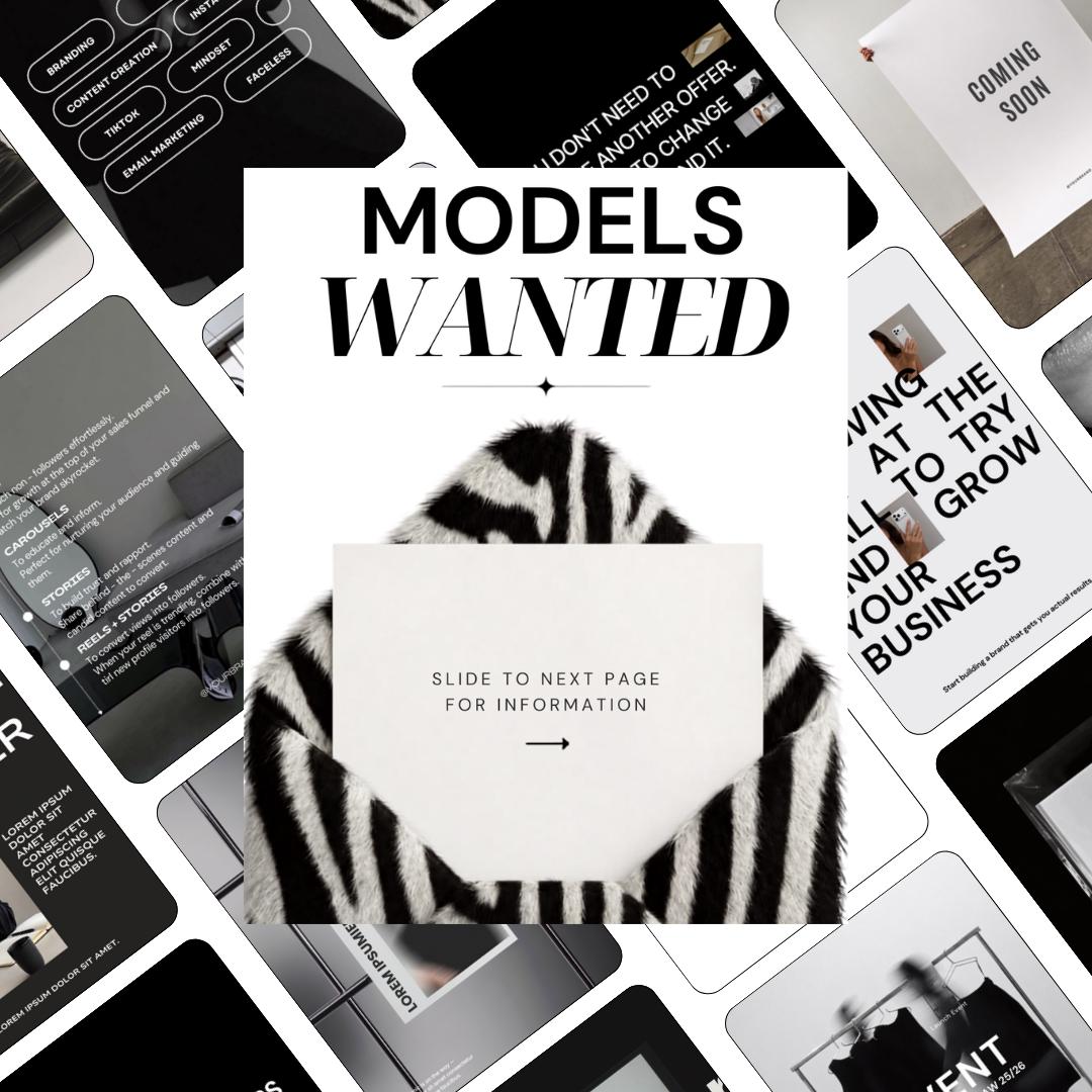 Editorial Instagram Templates Canva, Editable Social Media Templates for Business, Luxury Aesthetic Instagram Post, Black and White Template