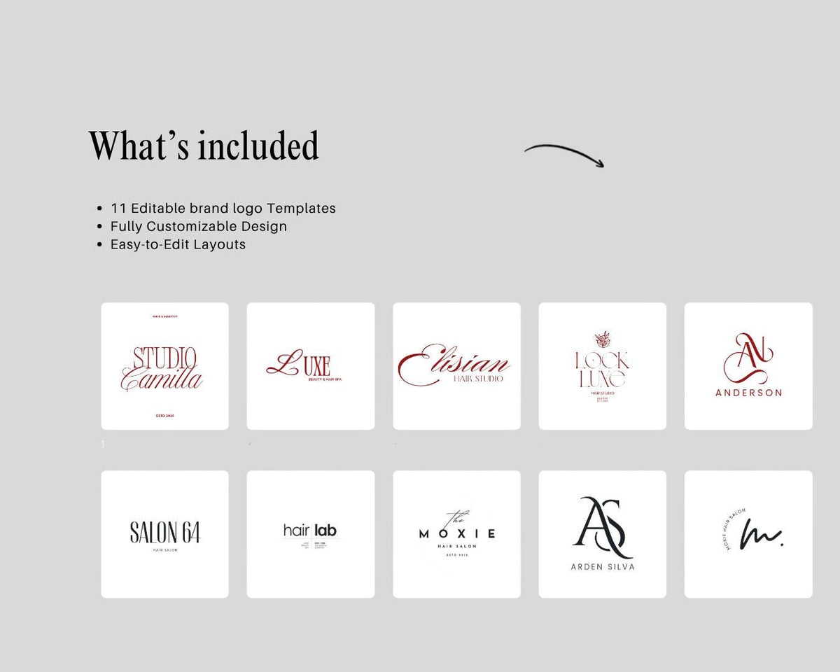 Hair Logo Designs Business Logo Beauty Hair Salon Logo Hairstylist Designer Hair Logo Beauty Salon Sign Logo Nail Tech Logo Hair Artist logo