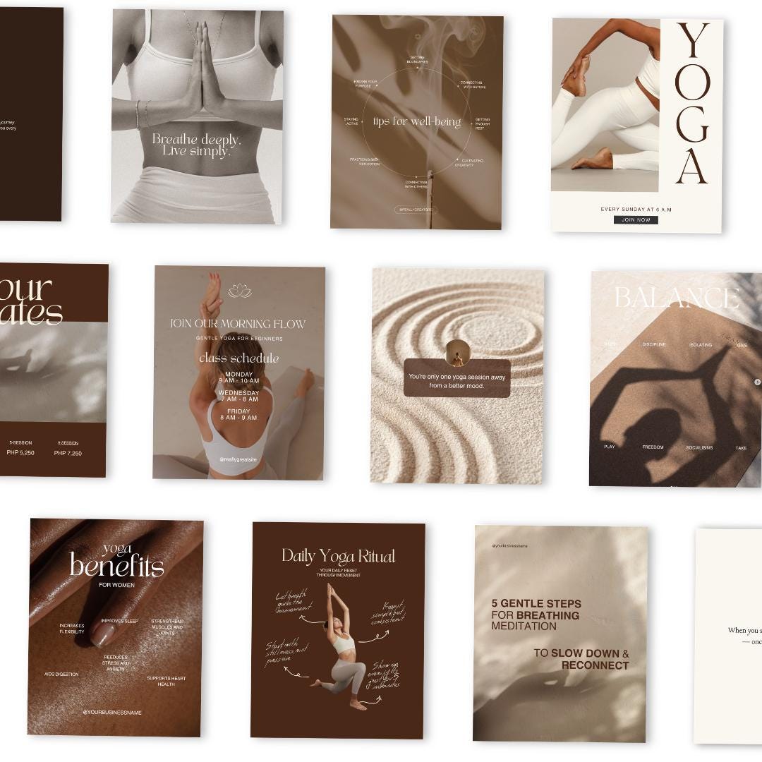 Templates | Yoga Teacher Canva Social Media Posts - preview 2