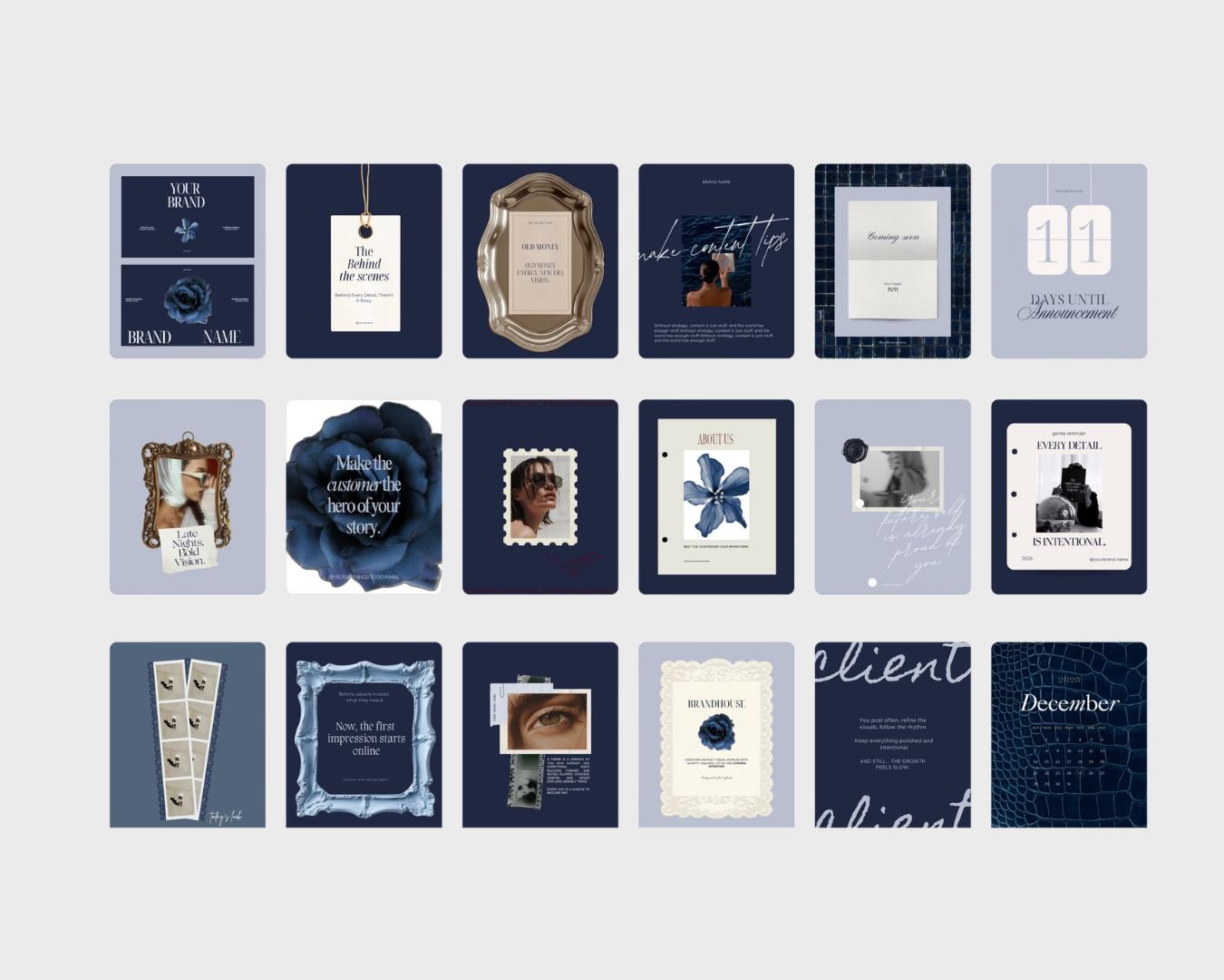 Blue Instagram Templates | 40 Posts - preview 4