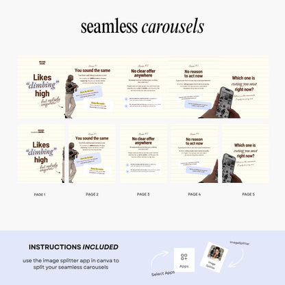 Trendy Instagram Carousel | Aesthetic Instagram Carousel | Carousel Instagram Posts | Scrapbook Carousels Posts | Instagram Canva Posts