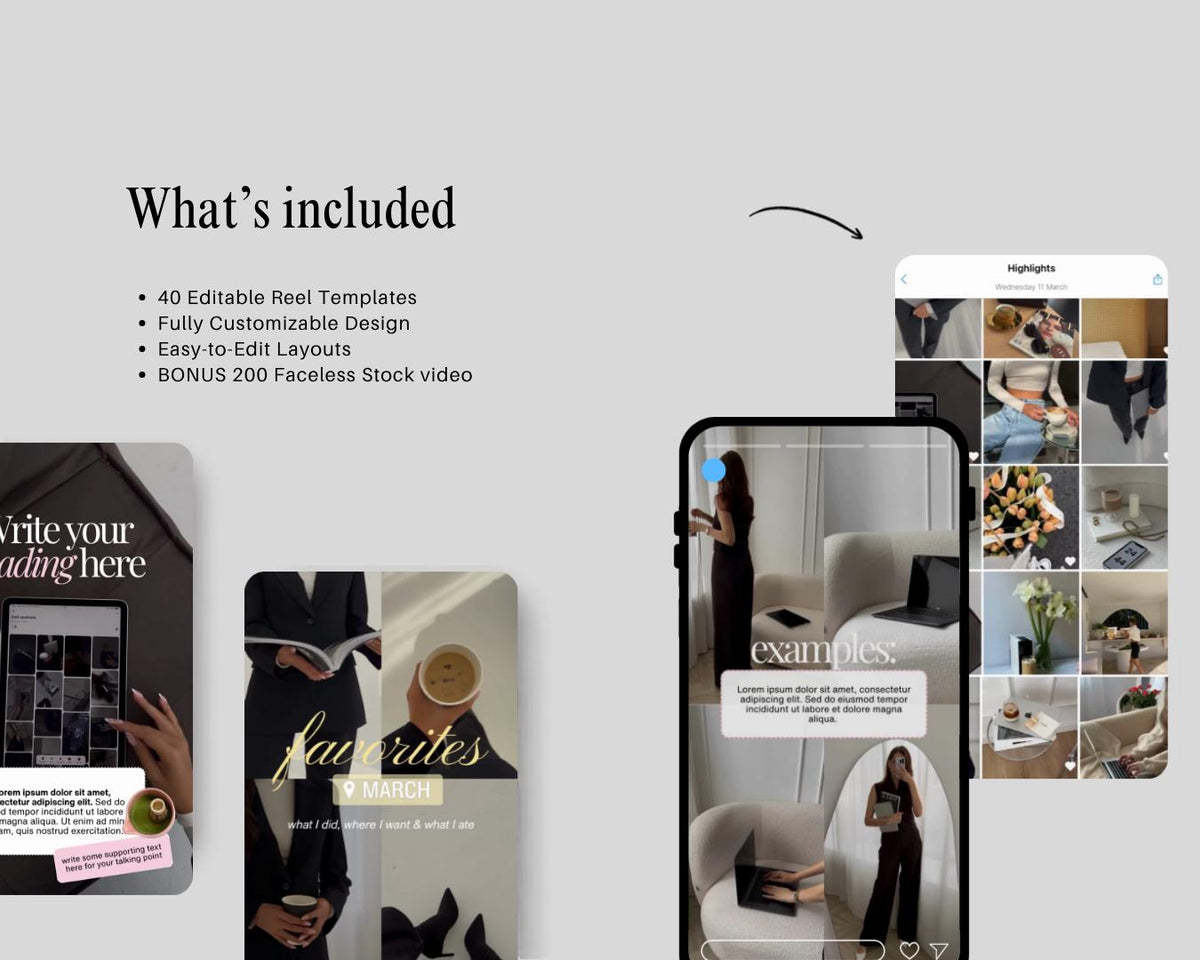 Viral Reel Templates for Social Media Manager | Instagram Reels for iOS | TikTok Vlog Video Templates, Editable Social Media Canva Templates