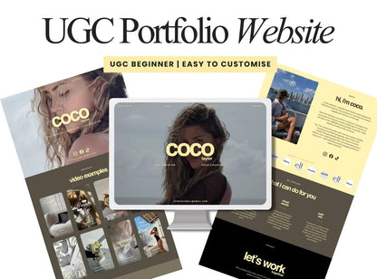 Beginner UGC Portfolio Website Template | Canva UGC Creator / Influencer Website | Modern Neutral Style