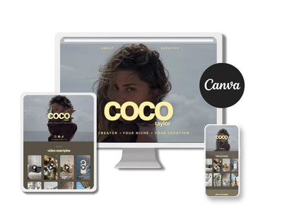 Beginner UGC Portfolio Website Template | Canva UGC Creator / Influencer Website | Modern Neutral Style