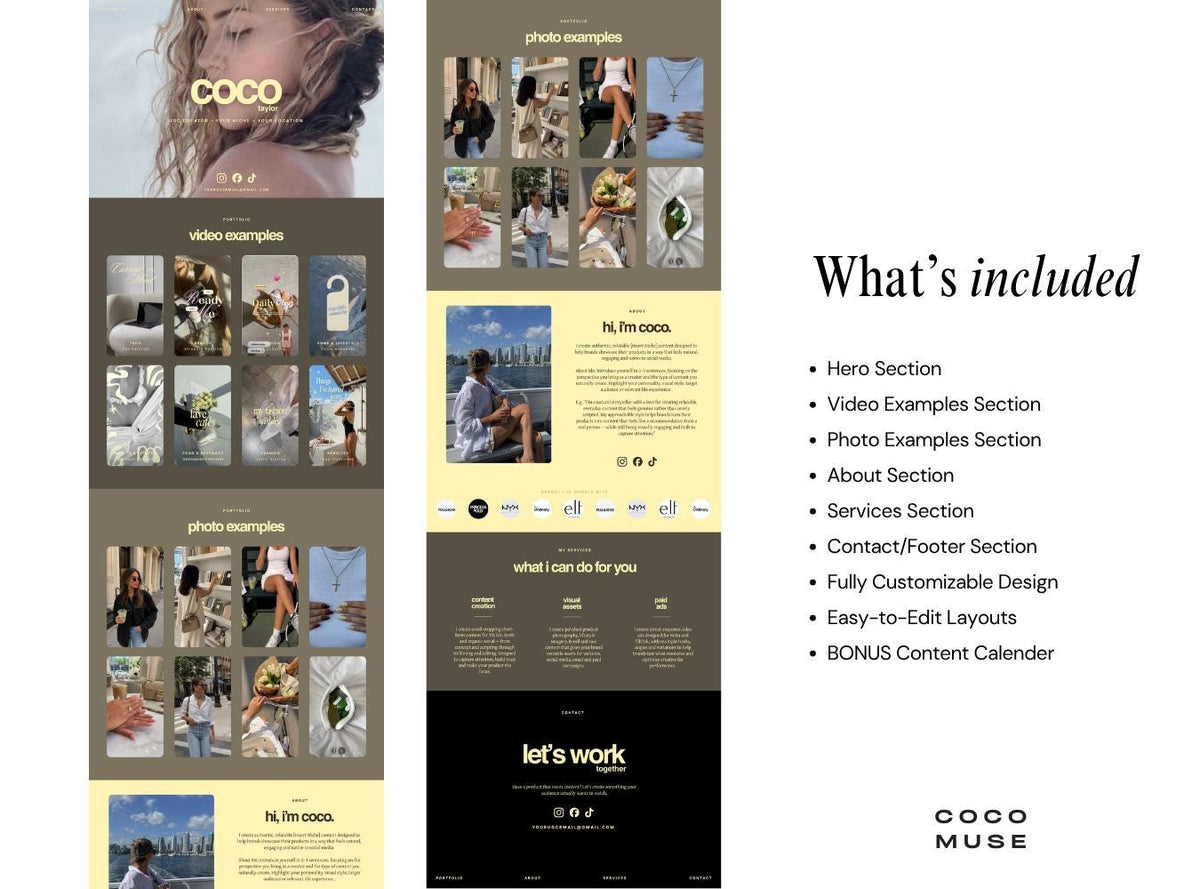 Beginner UGC Portfolio Website Template | Canva UGC Creator / Influencer Website | Modern Neutral Style