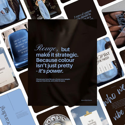 Pinterest Inspired Social Media Templates |  Blue Dark Brown | Editable Social Media for Business Owners Aesthetic