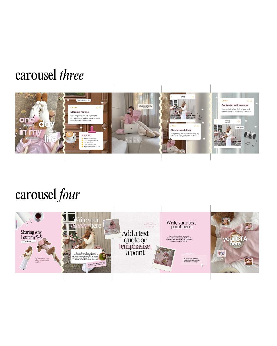 Pink Feminine Instagram Carousel | Aesthetic Instagram Carousel | Carousel Instagram Posts | Girly Carousels Posts | Instagram Canva Posts