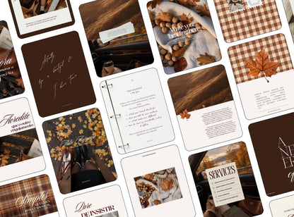 Fall Content Creator Templates | Autumn Canva Social Media Templates | Cozy Personal Branding Posts