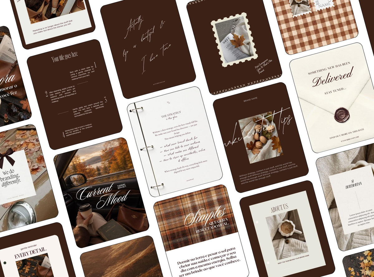 Fall Content Creator Templates | Autumn Canva Social Media Templates | Cozy Personal Branding Posts