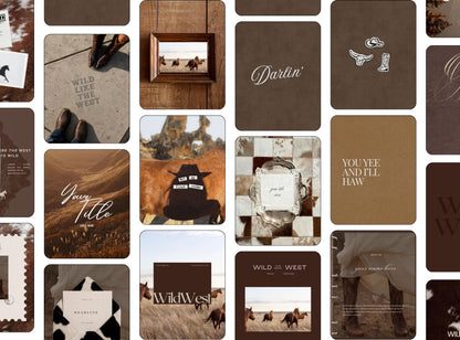 Wild West Instagram Templates | Western Editorial Canva Templates | Cowboy Social Media Posts | Rustic Ranch