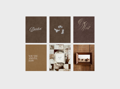 Cowboy Instagram Templates | Western Canva Social Media Templates | Ranch Branding | Rustic Brown Posts