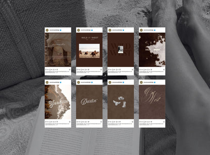 Cowboy Instagram Templates | Western Canva Social Media Templates | Ranch Branding | Rustic Brown Posts
