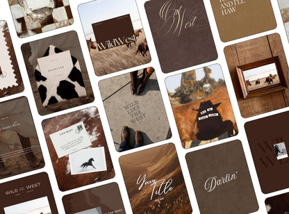 Western Instagram Templates | Cowboy Canva Templates | Wild West Social Media Posts | Brown Aesthetic