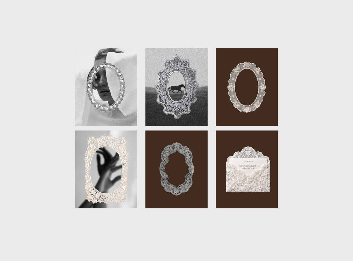 Ornate Lace Instagram Templates | Vintage Editorial Canva Posts | Romantic Wedding Templates | Lace Frame Designs
