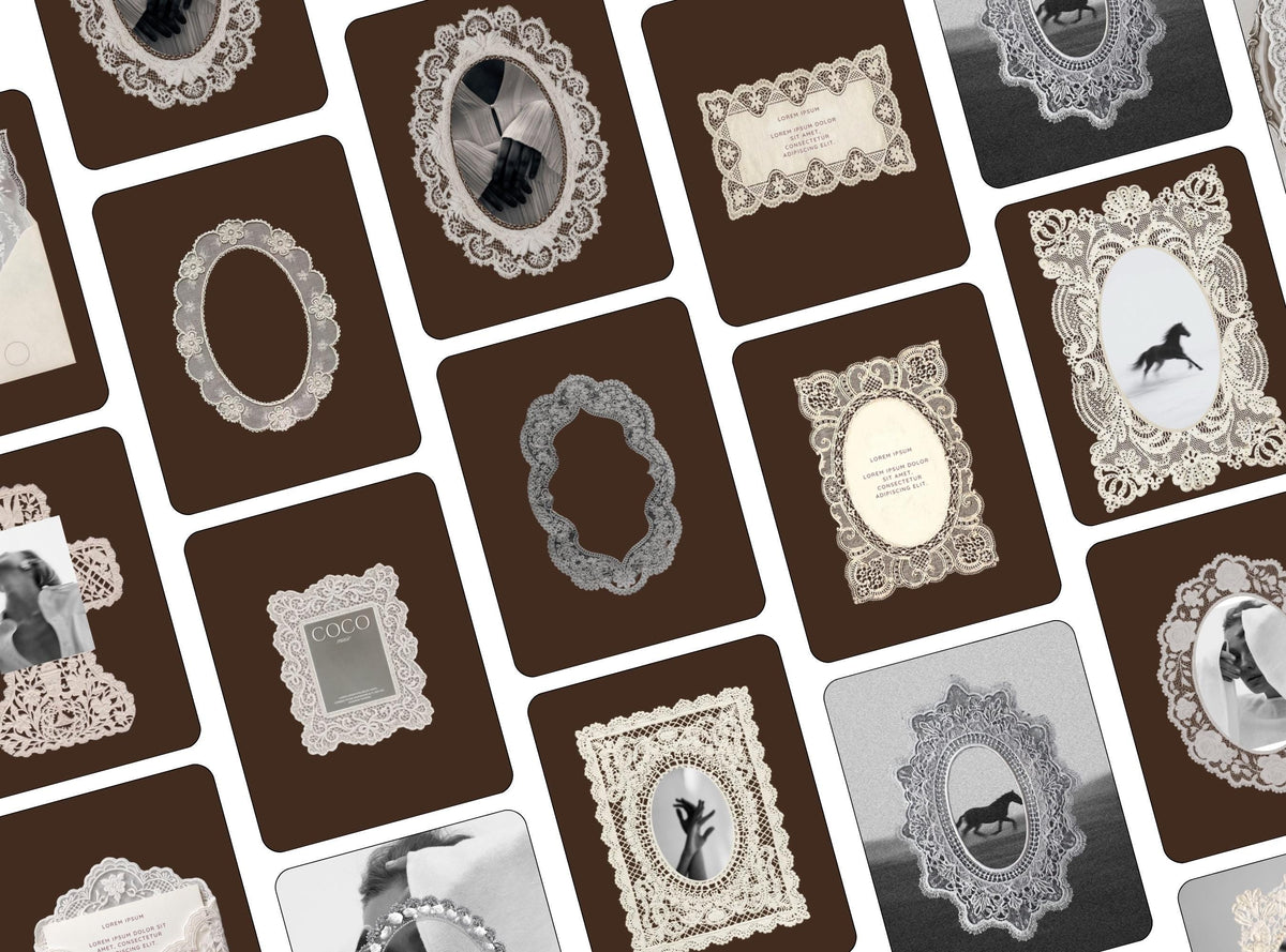Lace Frame Instagram Templates | Vintage Lace Canva Templates | Romantic Wedding Social Media Posts