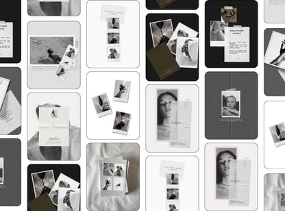 Fashion Instagram Templates | Black and White Social Media Templates | Editorial Photo Collage