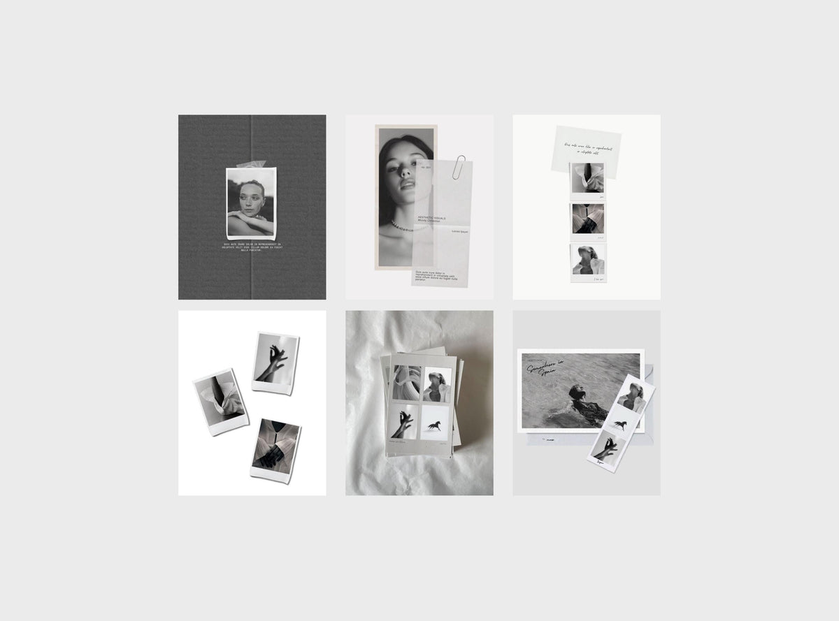 Fashion Instagram Templates | Black and White Social Media Templates | Editorial Photo Collage