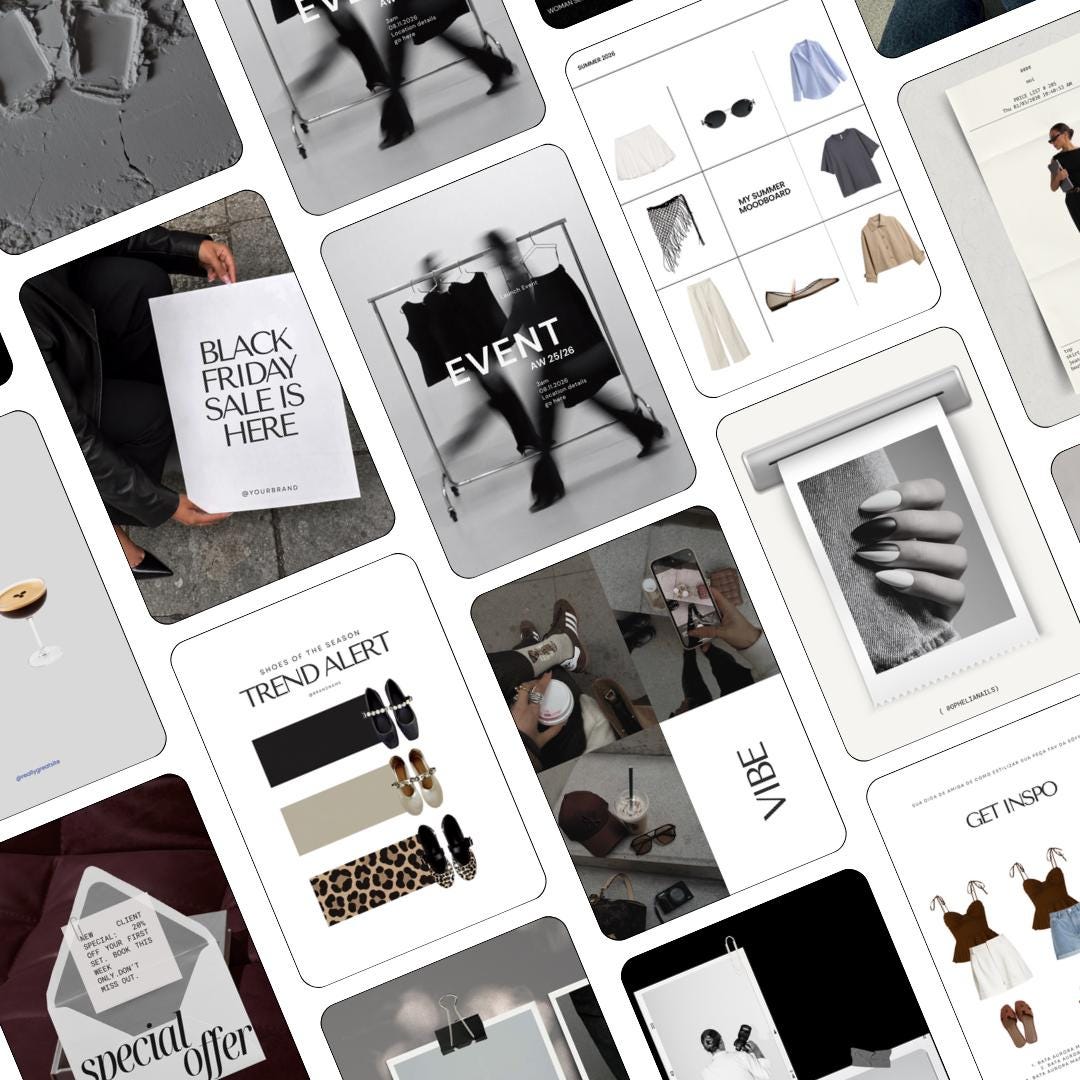 Pinterest Inspired Social Media Templates |  Ecommerce Instagram Posts | Editable Social Media for online Store template | Canva Templates