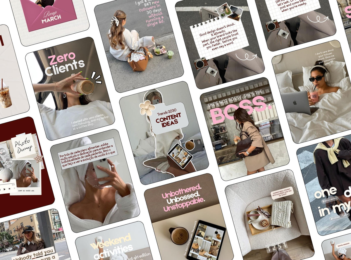 That Girl Instagram Templates | Canva Lifestyle Templates | Content Creator Posts | Feminine Social Media Templates | Photo Dump