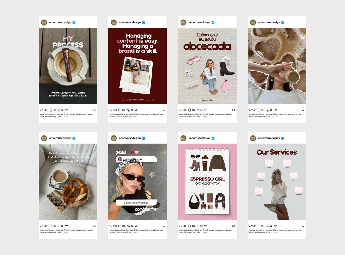 That Girl Instagram Templates | Canva Lifestyle Templates | Content Creator Posts | Feminine Social Media Templates | Photo Dump