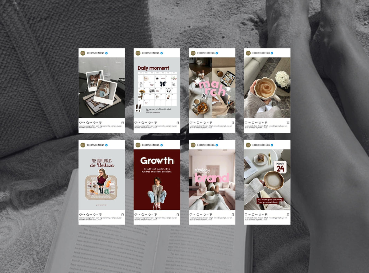 That Girl Instagram Templates | Canva Lifestyle Templates | Content Creator Posts | Feminine Social Media Templates | Photo Dump