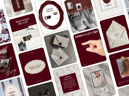 Vintage Editorial Instagram Templates | Canva Social Media Templates | Romantic Collage Posts | Dark Feminine Templates