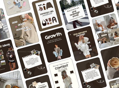 58 Canva Instagram Post Templates | Brown Templates Social Media Templates for Small Business Owners