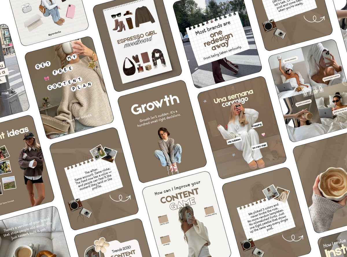 58 Canva Instagram Post Templates | Nuetral Content Creator Social Media Templates for Small Business Owners