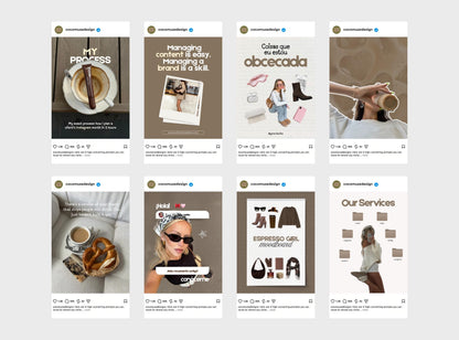 58 Canva Instagram Post Templates | Nuetral Content Creator Social Media Templates for Small Business Owners