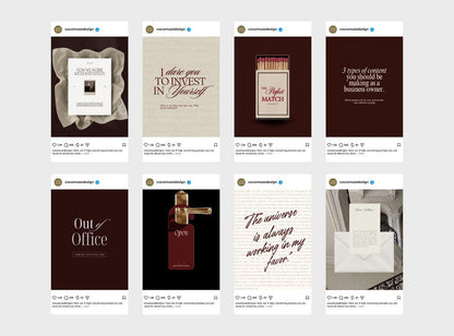 Aesthetic Dark Instagram Templates Canva, Pinterest Inspired Social Media Post Templates, Bold Content Creator Kit, Modern Feed Designs