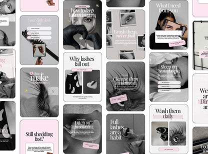 Lash Tech Instagram Templates | Pink Canva Posts for Lash Artists (Digital Download)