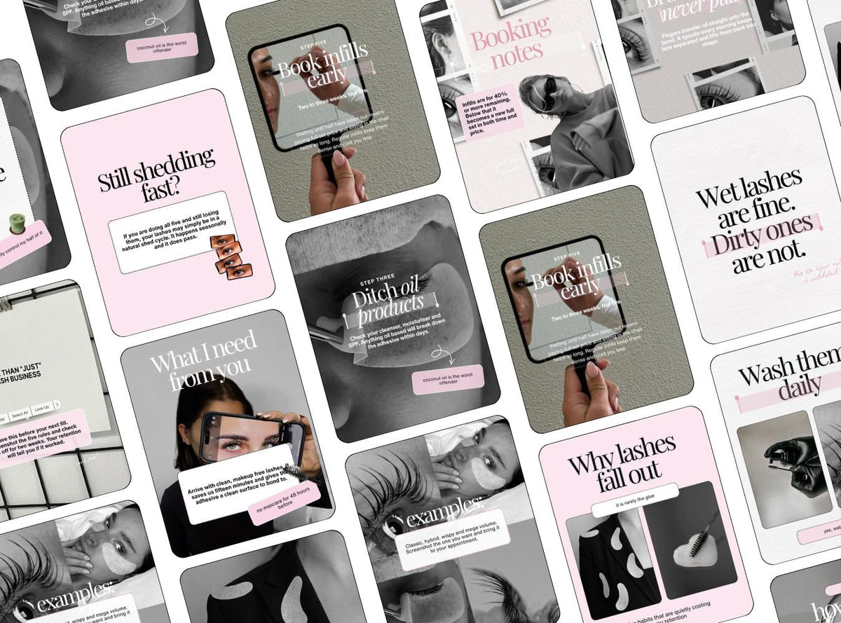 Lash Tech Instagram Templates | Pink Canva Posts for Lash Artists (Digital Download)
