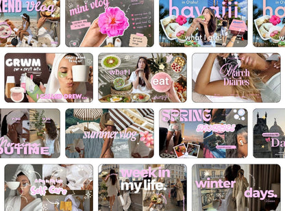 20 Youtube Thumbnails Templates | DIY Youtube Thumbnails | Youtube Branding | Aesthetic Canva Templates | Youtube Branding Kit
