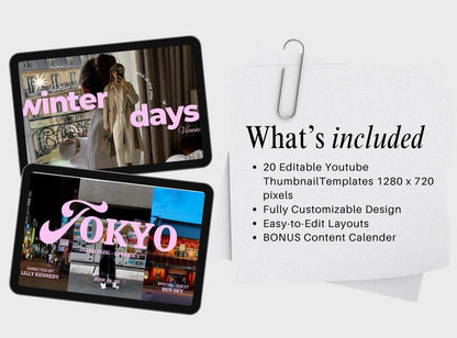 20 Youtube Thumbnails Templates | DIY Youtube Thumbnails | Youtube Branding | Aesthetic Canva Templates | Youtube Branding Kit