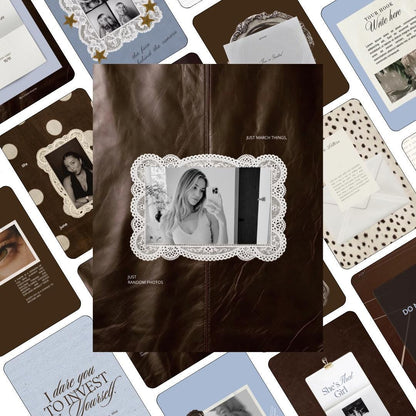 Content Creator Instagram Templates, Coquette Aesthetic Canva Post Templates, Vintage Brown Lace Scrapbook Feed Kit for Influencers, 20 Pack