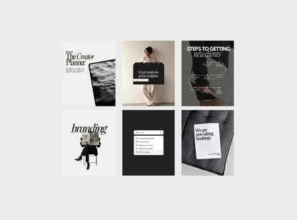 20 Canva Instagram Post Templates | Black and White SMM Social Media Templates for Small Business Owners