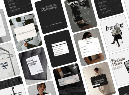 Editable Instagram Templates Canva | Black and White SMM Content Pack | 20 Social Media Post Templates