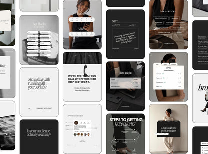 Editable Instagram Templates Canva | Black and White SMM Content Pack | 20 Social Media Post Templates