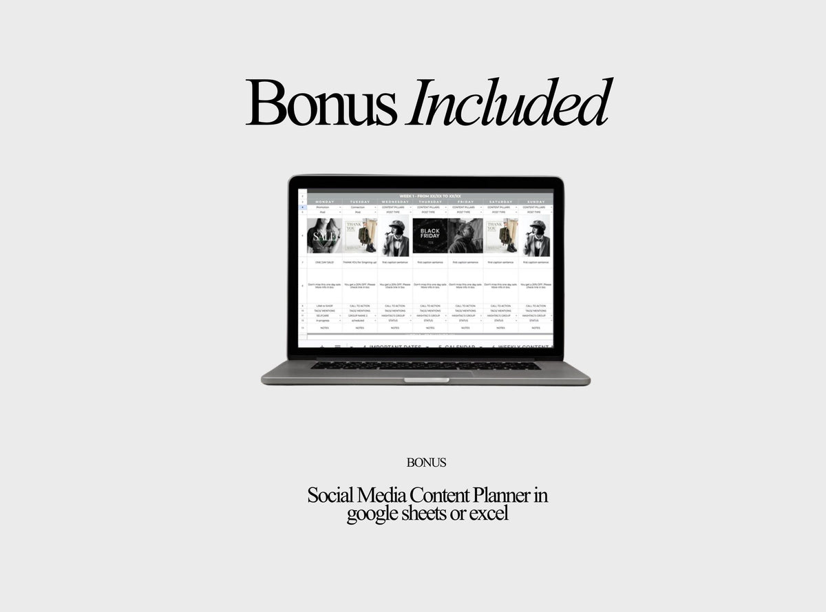 Editable Instagram Templates Canva | Black and White SMM Content Pack | 20 Social Media Post Templates