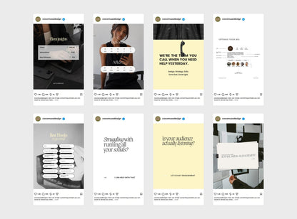 Yellow SMM Instagram Templates | 20 Editable Canva Social Media Post Templates for Small Business