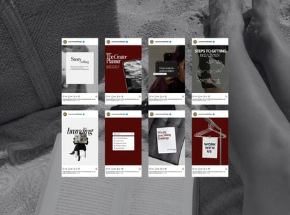 Burgundy SMM Instagram Templates | 20 Editable Canva Social Media Post Templates for Small Business