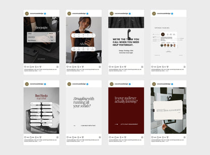 20 Canva Instagram Post Templates | Burgundy SMM Social Media Templates for Small Business Owners