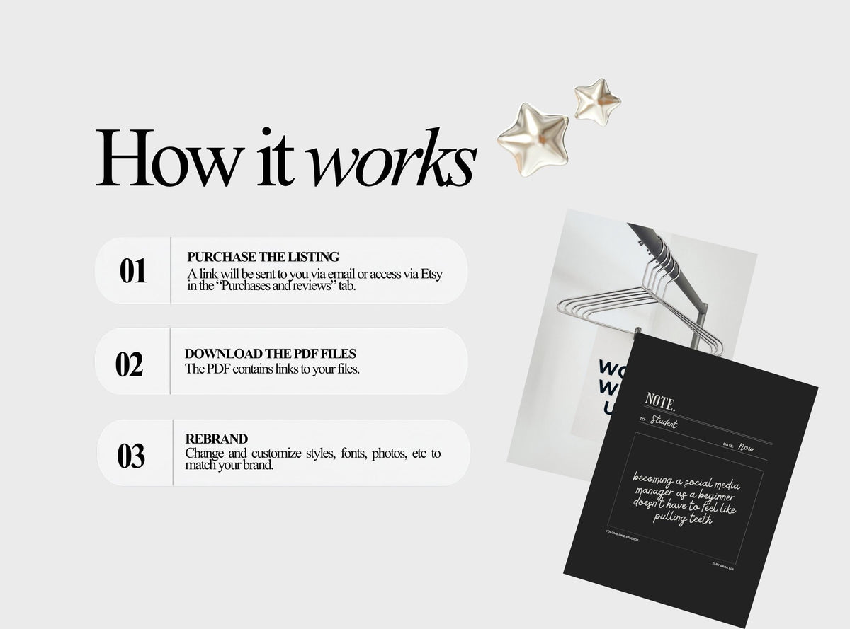 Black and White SMM Instagram Templates | 20 Editable Canva Social Media Post Templates for Small Business