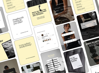 Editable Instagram Templates Canva | Yellow SMM Content Pack | 20 Social Media Post Templates
