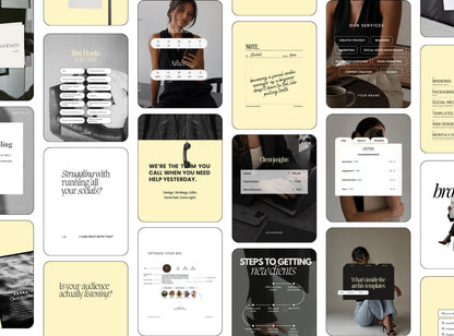 Editable Instagram Templates Canva | Yellow SMM Content Pack | 20 Social Media Post Templates