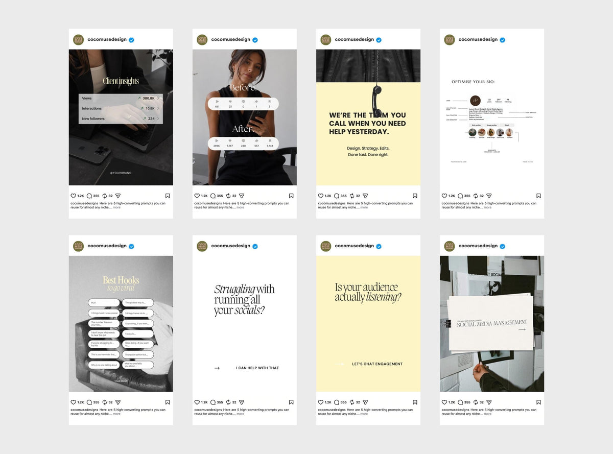 Editable Instagram Templates Canva | Yellow SMM Content Pack | 20 Social Media Post Templates
