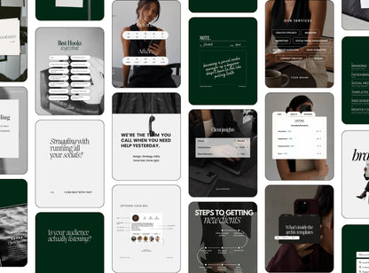 20 Canva Instagram Post Templates | Green SMM Social Media Templates for Small Business Owners