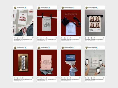 Editable Instagram Templates Canva | Burgundy Ad Mockup Content Pack | 30 Social Media Post Templates