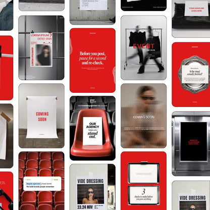 Ad creative Meta Red Templates | 30 Canva Ad Mockups & Instagram Post Templates | Static Ads Social Media Managers Small Business Marketing