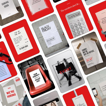 Ad creative Meta Red Templates | 30 Canva Ad Mockups & Instagram Post Templates | Static Ads Social Media Managers Small Business Marketing